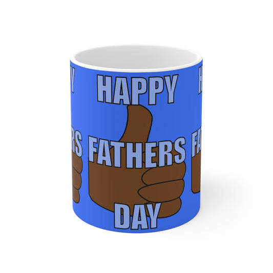 Father's Day Thumbs-Up Coffee Mug — "Happy Fathers Day" Ceramic