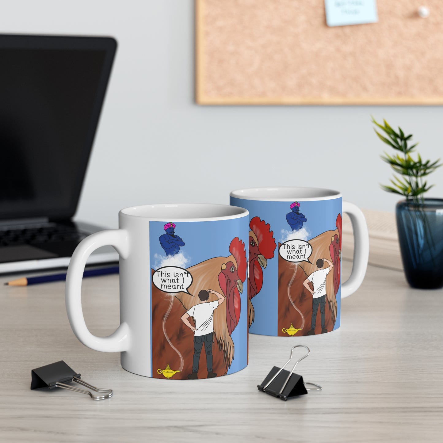 Funny Rooster Comic Coffee Mug — "This Isn't What I Meant"