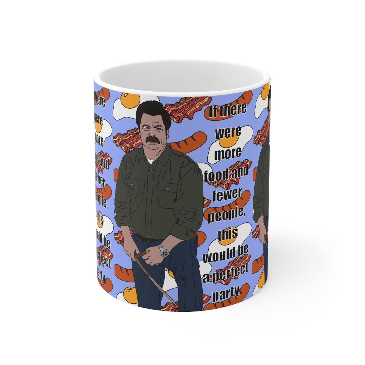 Ron Swanson 'More Food Fewer People' Coffee Mug —