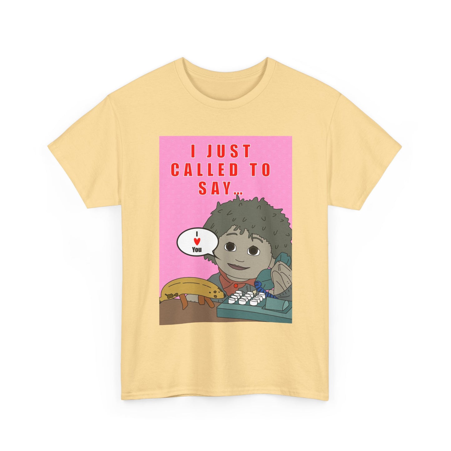Limited Edition Valentines Day “I Just Called to Say I  You” Cartoon Graphic T-Shirt