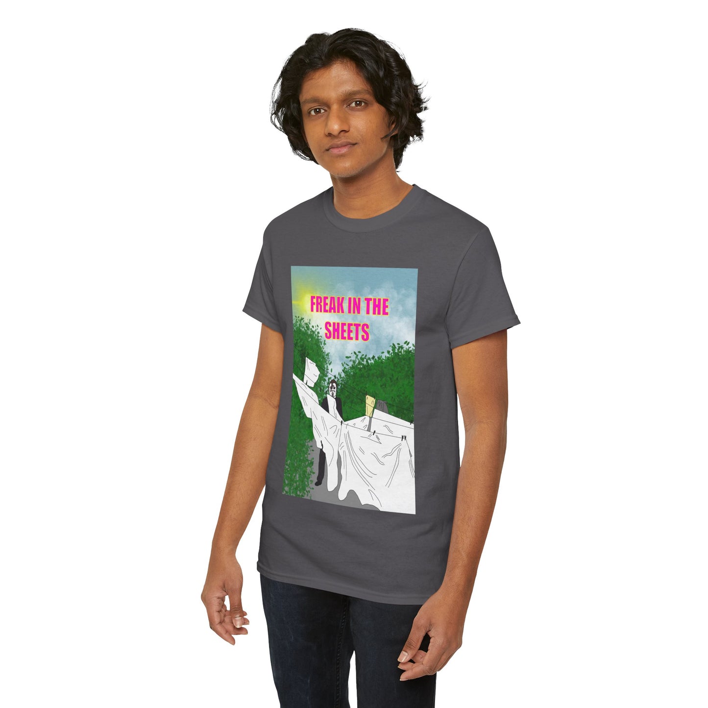 Graphic Tee — "Freak in the Sheets" Retro Ghost Design