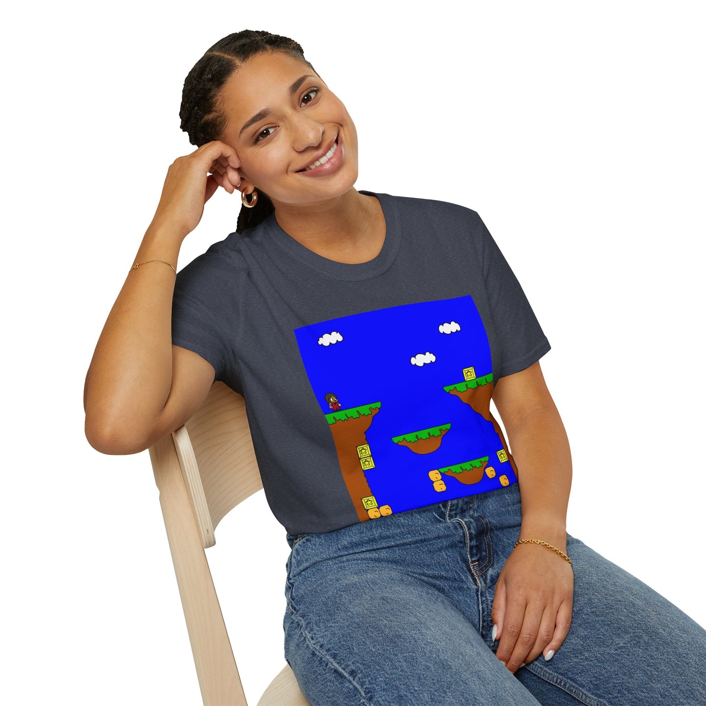 Alex The Kid Retro Pixel Platformer T-Shirt — Vintage Video Game Level Design Tee