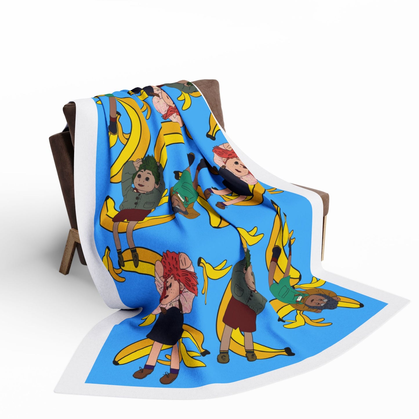Banana Tots Fleece Blanket — Playful Cartoon Bananas