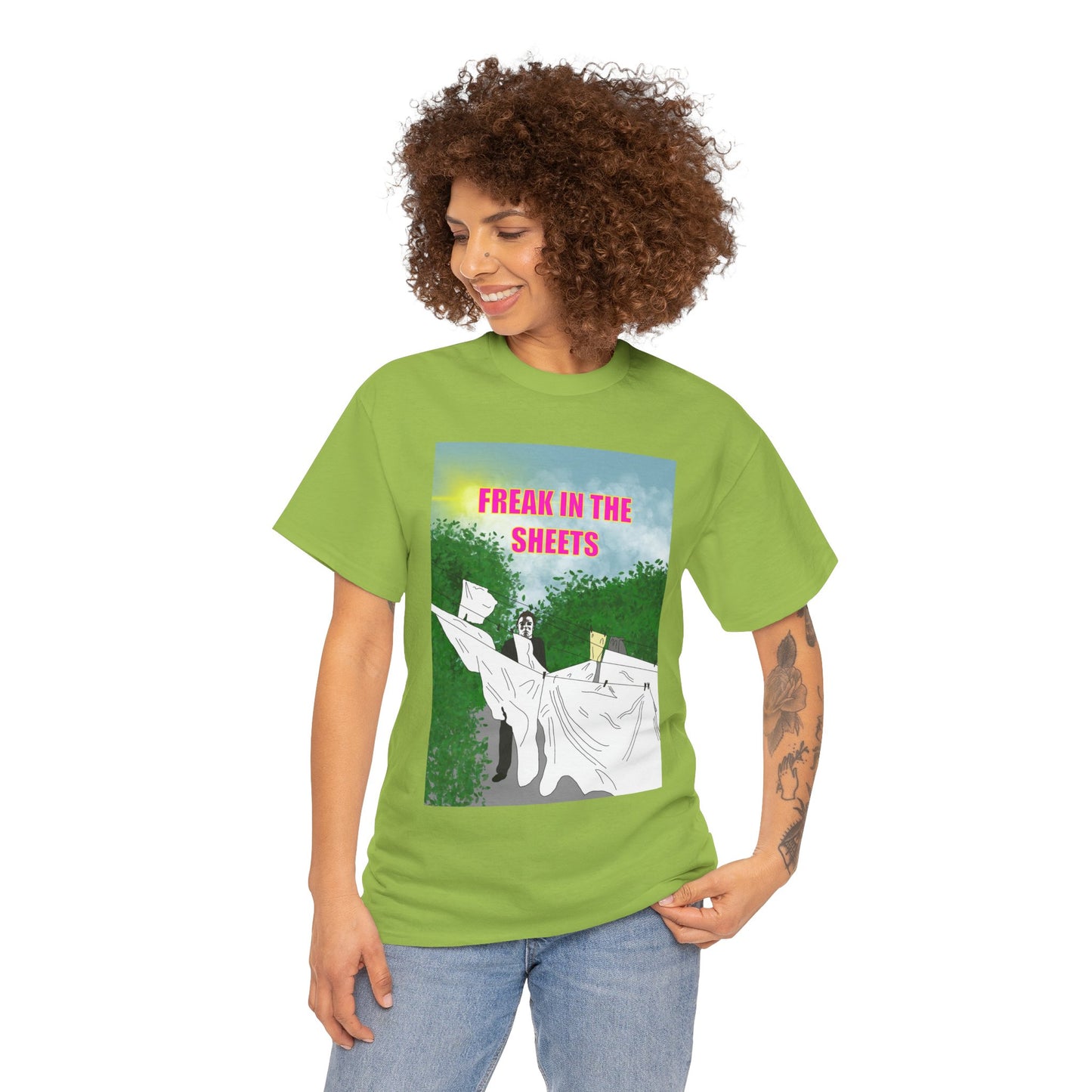 Graphic Tee — "Freak in the Sheets" Retro Ghost Design