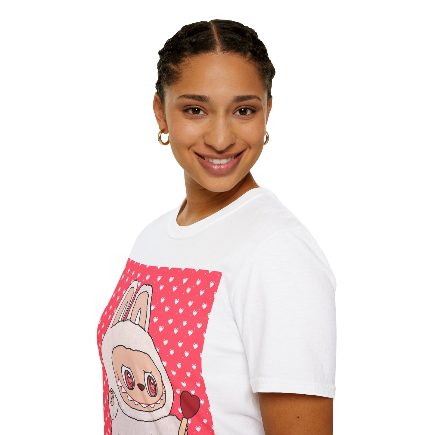 Cute Labubu T-Shirt — Heart Lollipop Valentine Tee