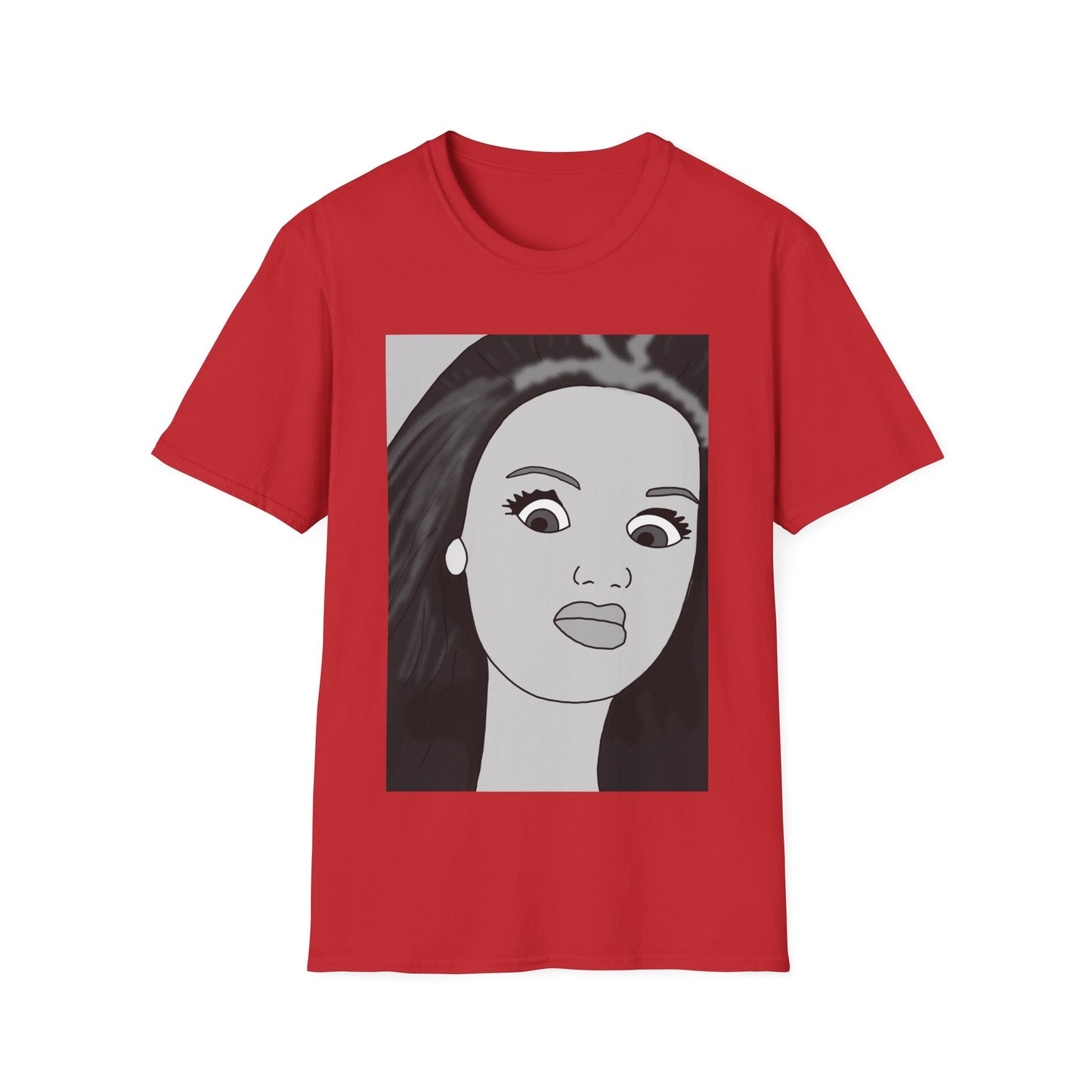 WTF Expression Portrait T-Shirt — Minimal Monochrome Face Art Tee