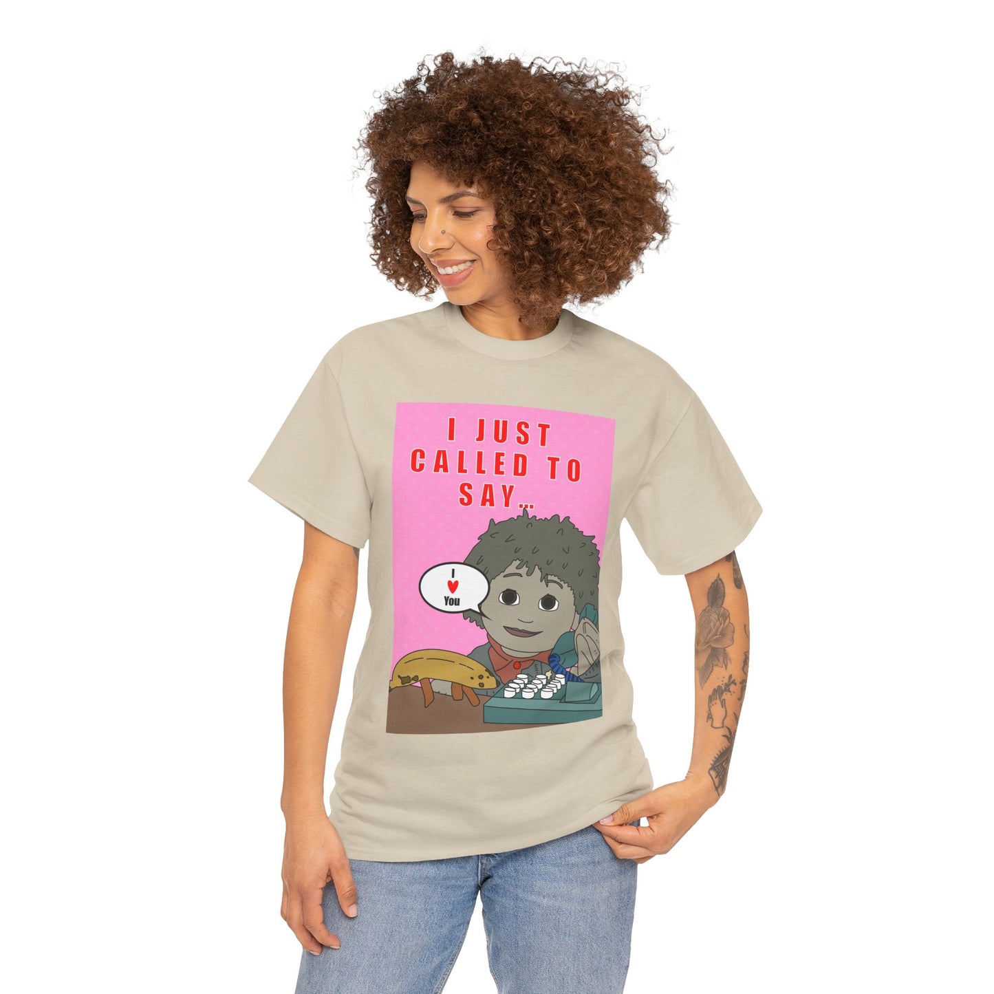 Limited Edition Valentines Day “I Just Called to Say I  You” Cartoon Graphic T-Shirt
