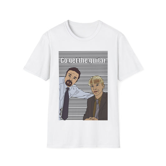 The Office Gareth & Brent Graphic T-Shirt — 'Get the Guitar' Retro Duo Illustration Tee