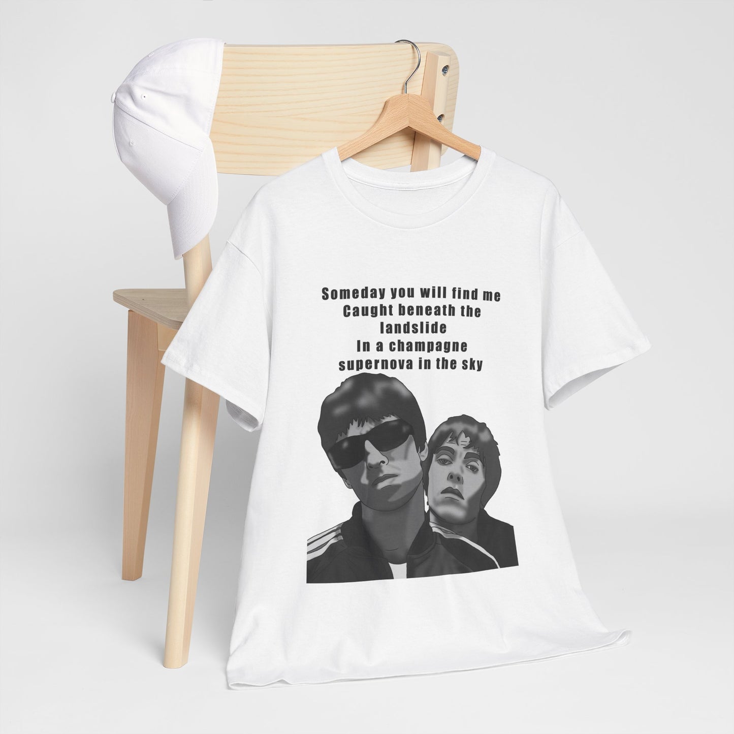 Liam & Noel Oasis Lyric Tee —  Champagne Supernova