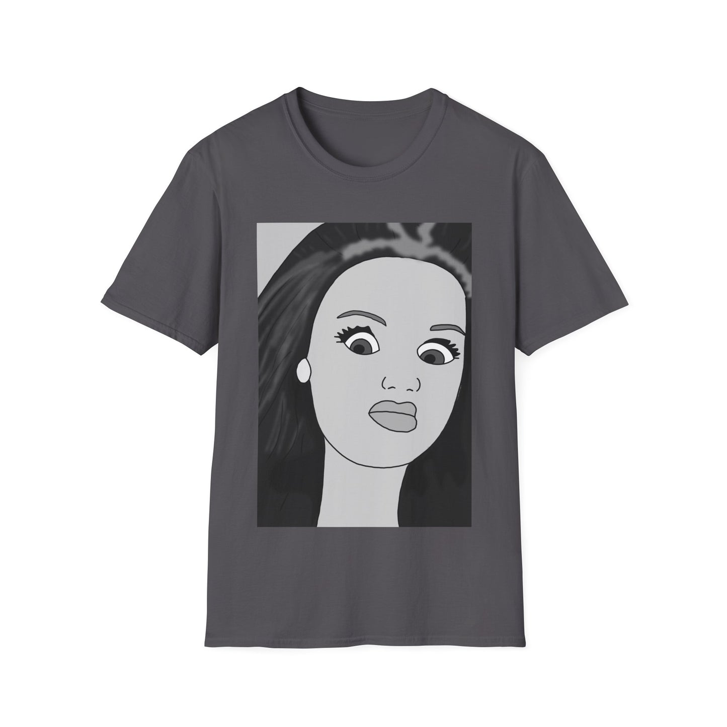 WTF Expression Portrait T-Shirt — Minimal Monochrome Face Art Tee
