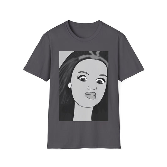 WTF Expression Portrait T-Shirt — Minimal Monochrome Face Art Tee