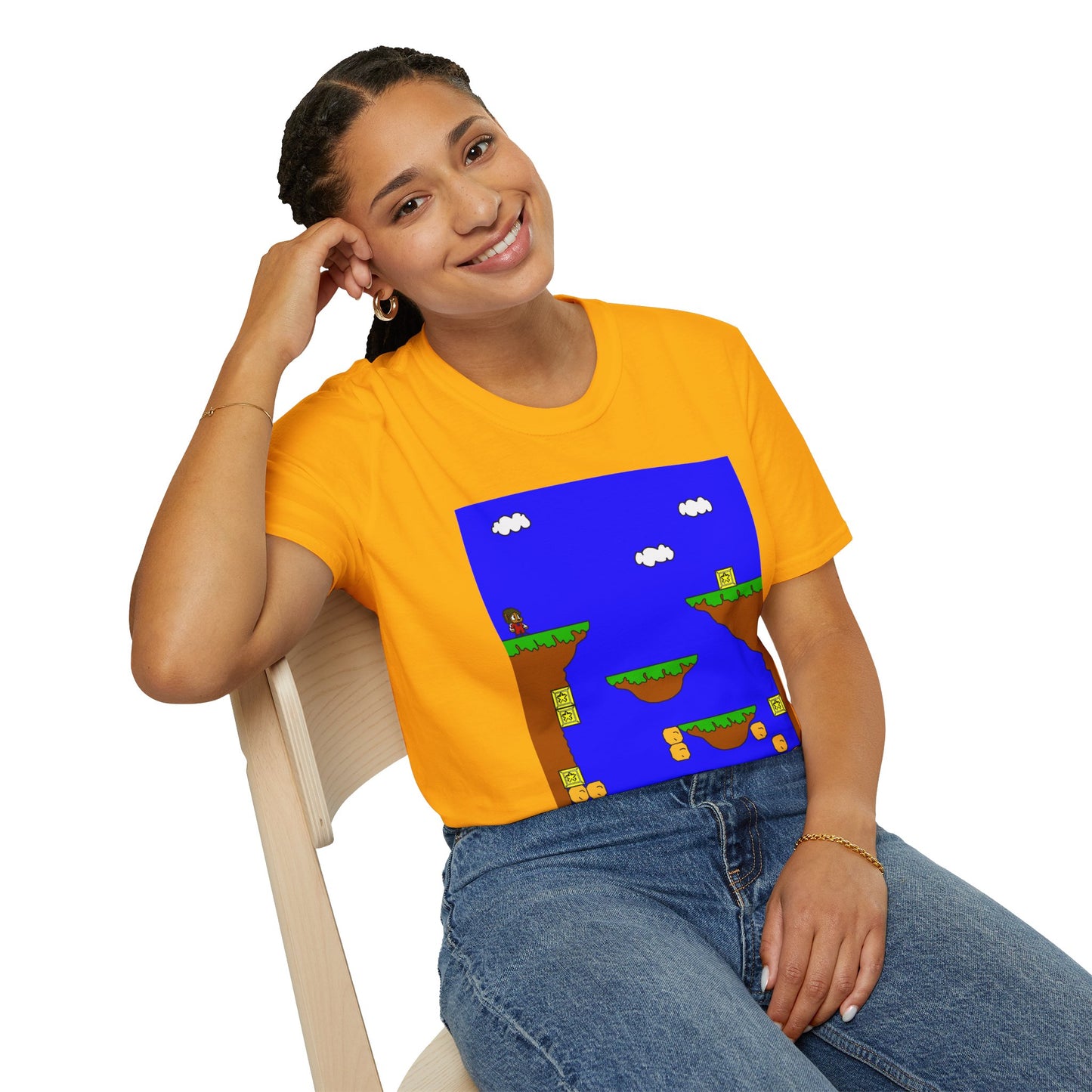 Alex The Kid Retro Pixel Platformer T-Shirt — Vintage Video Game Level Design Tee