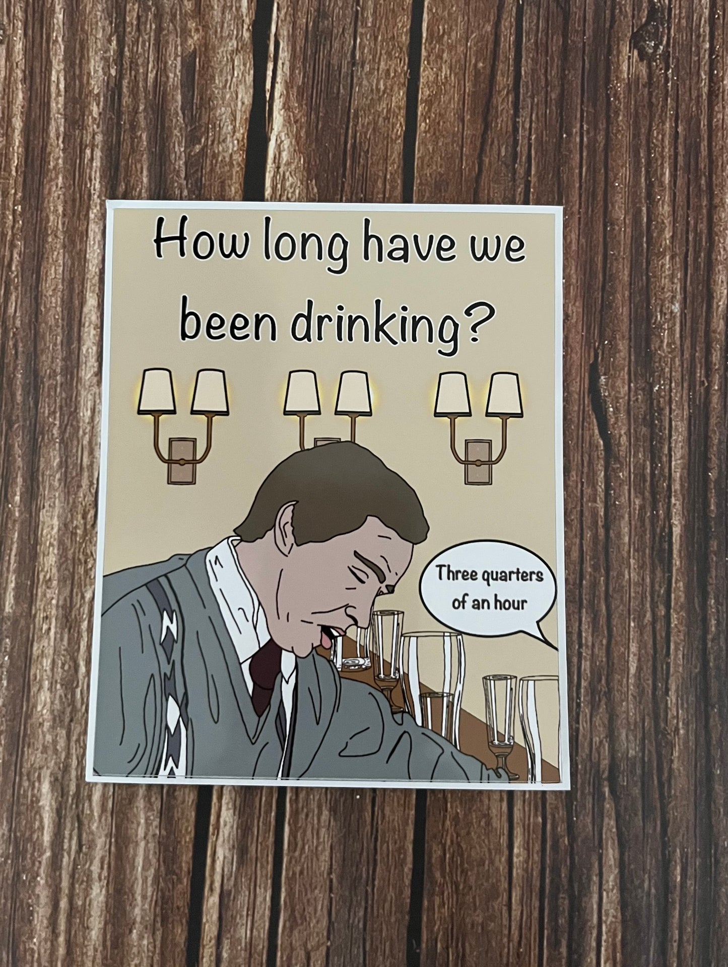Alan Partridge How Long Have We Been Drinking? Wine Sticker Labels