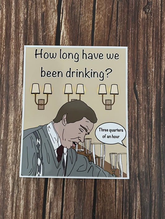 Alan Partridge How Long Have We Been Drinking? Wine Sticker Labels