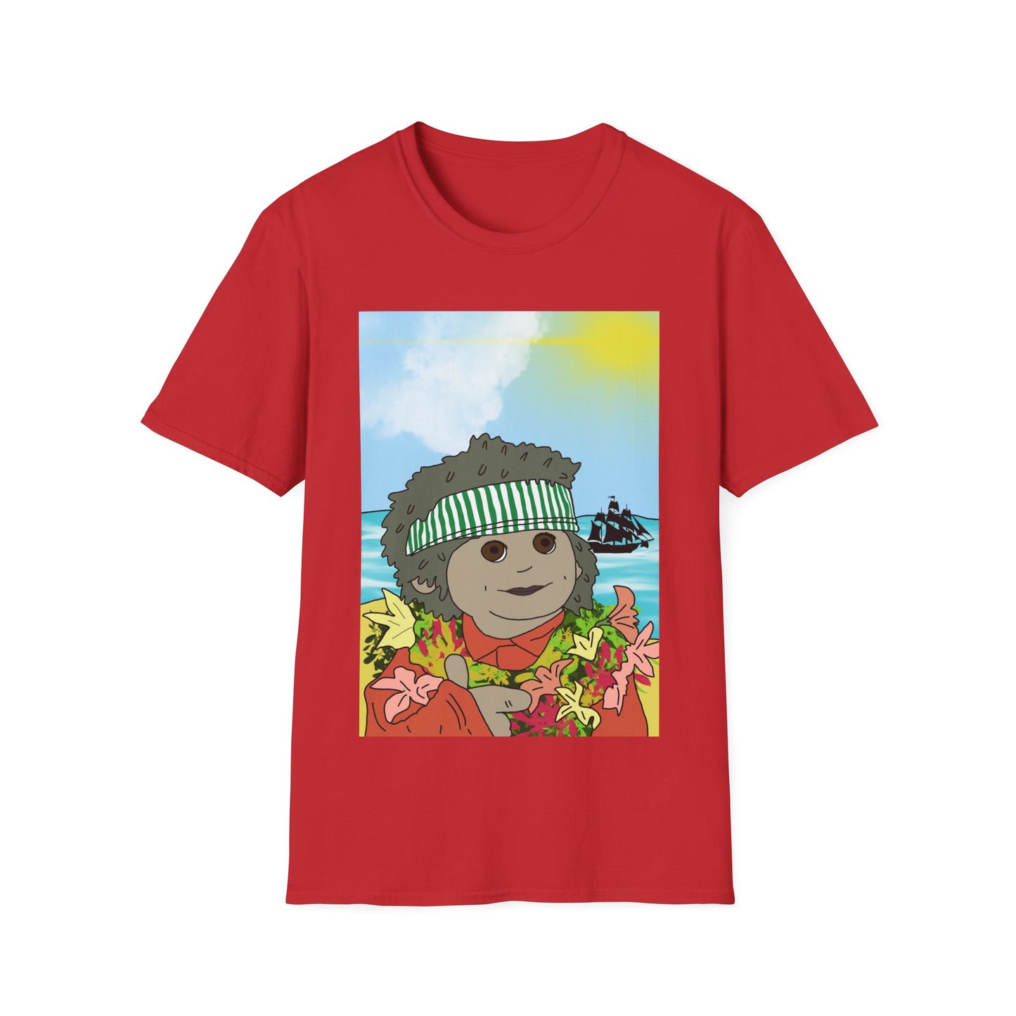 Hawaiian Tiny Surf T-Shirt — Cute Island Lei Graphic Tee