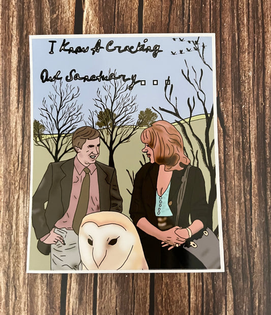 Alan Partridge I Know A Cracking Owl Sanctuary Wine Sticker Labels