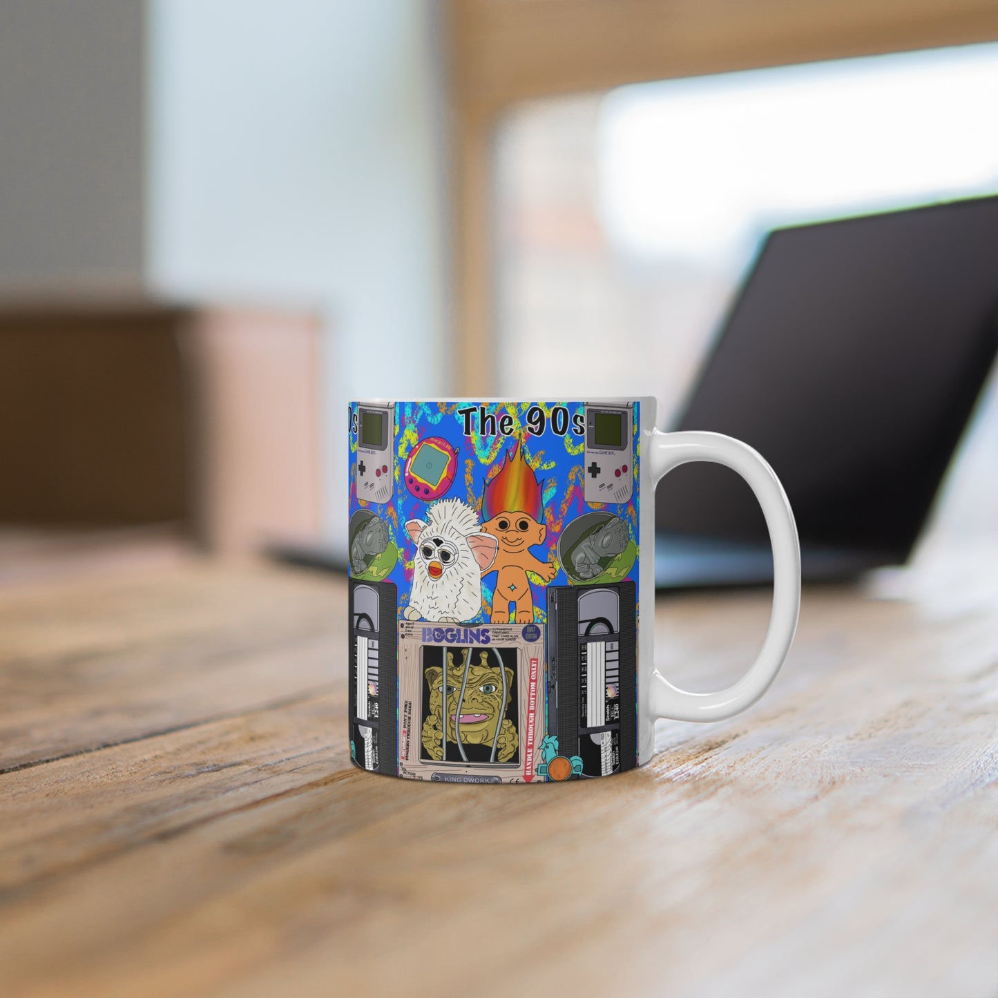 90s Nostalgia Mug — Retro Toys & Icons Ceramic Coffee Cup