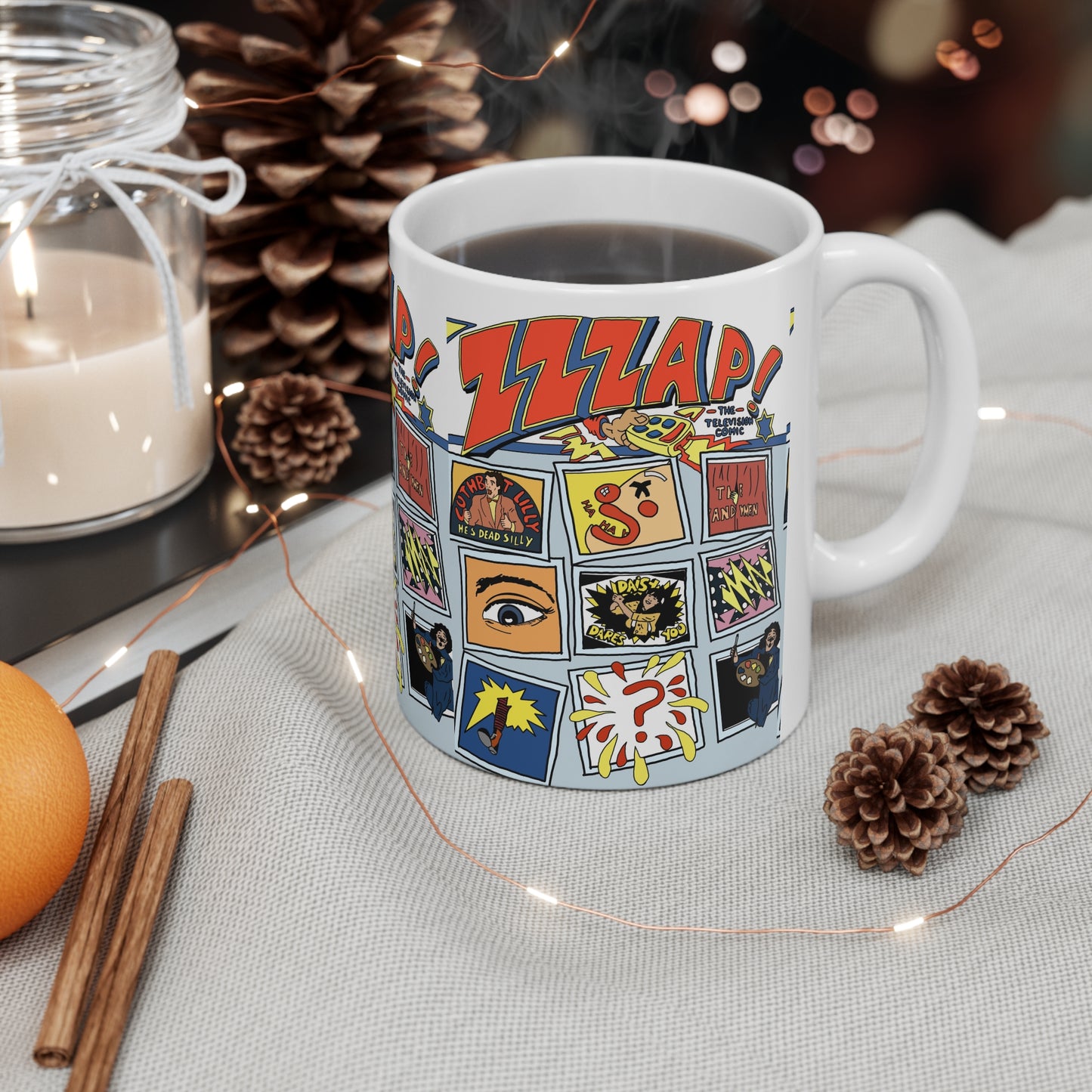 Zzzap 90s TV Ceramic Coffee Mug — 'ZZZAP!' Pop Art 11oz & 15oz