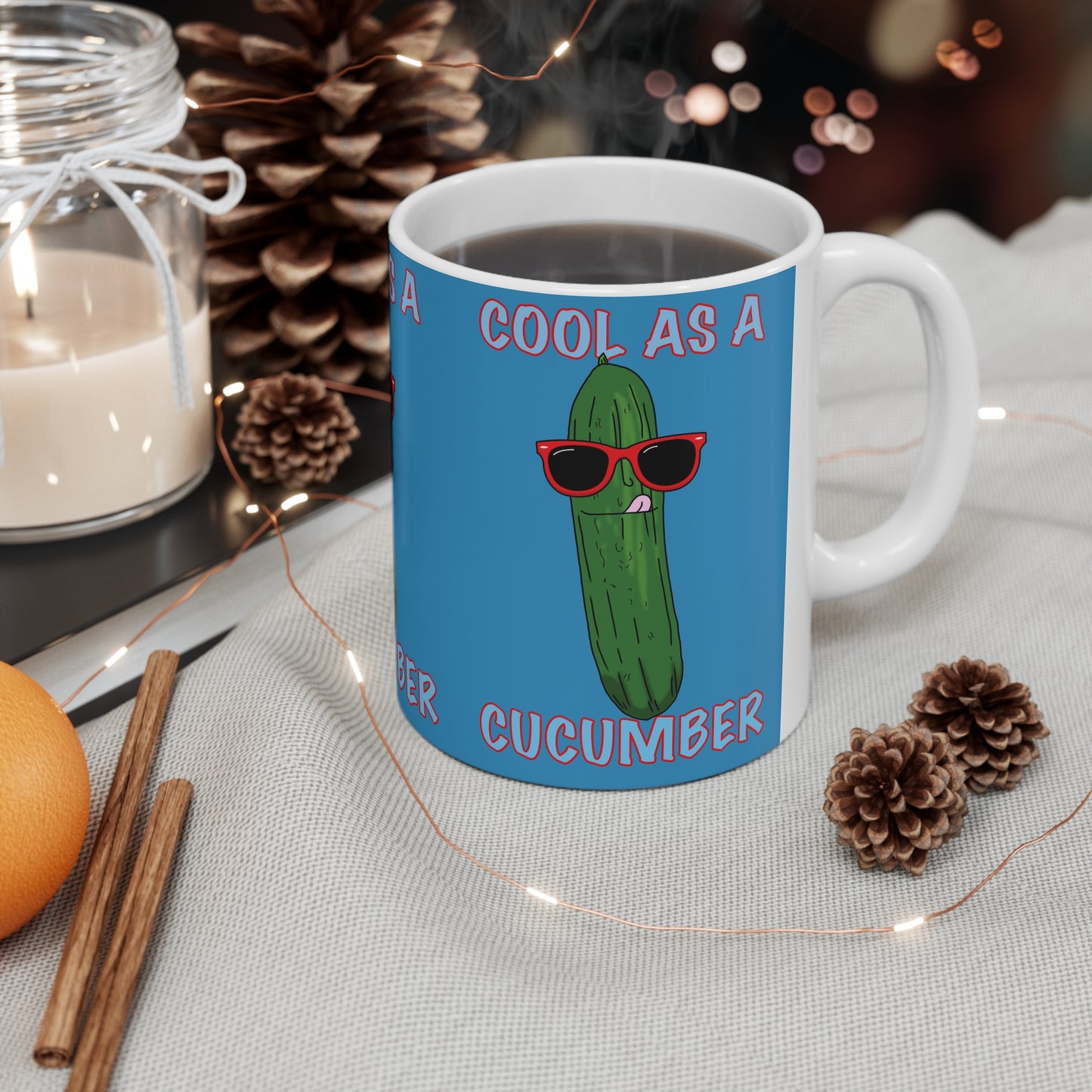Cool as a Cucumber Coffee Mug — Funny Sunglasses Pickle