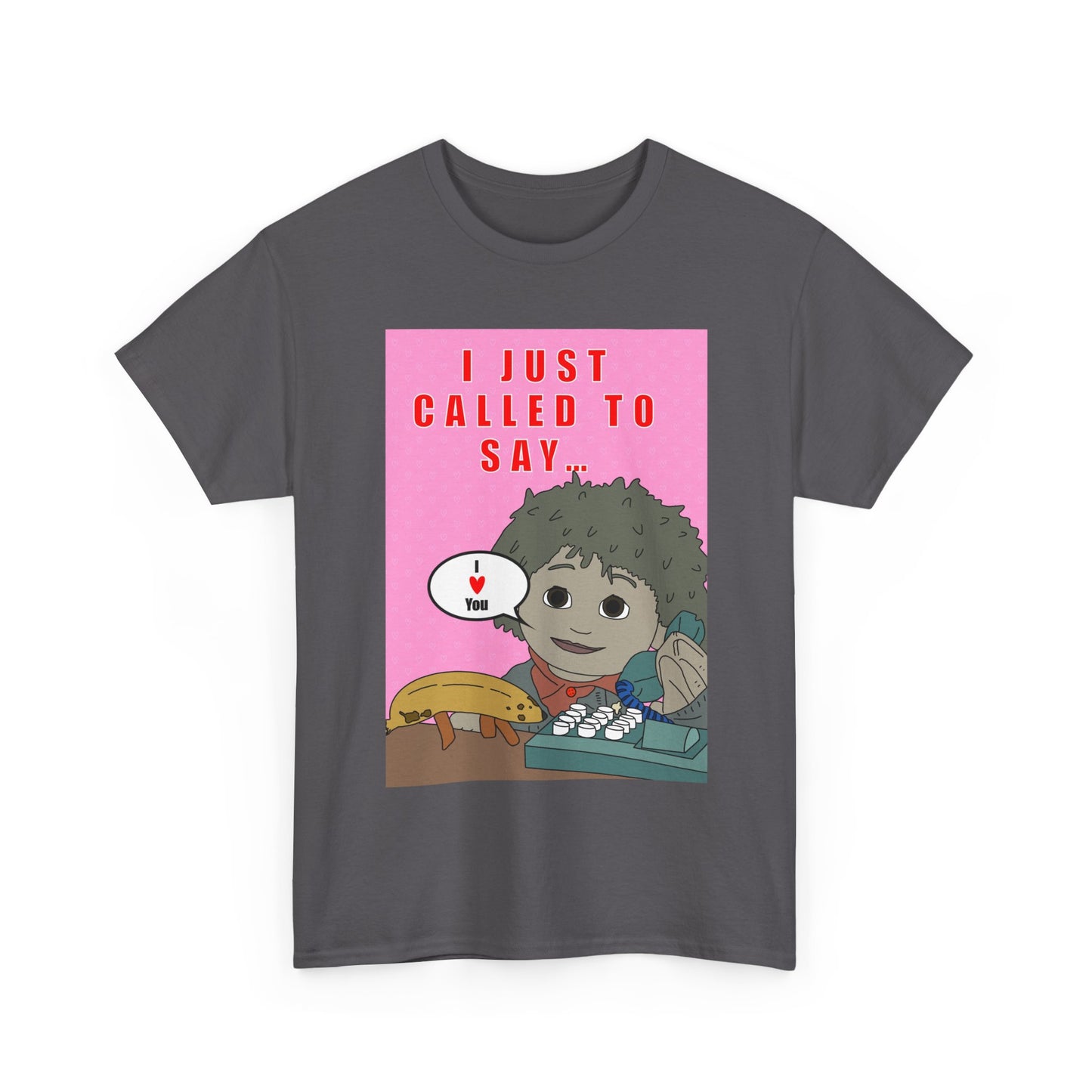 Limited Edition Valentines Day “I Just Called to Say I  You” Cartoon Graphic T-Shirt