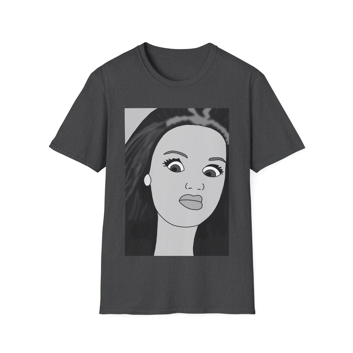 WTF Expression Portrait T-Shirt — Minimal Monochrome Face Art Tee