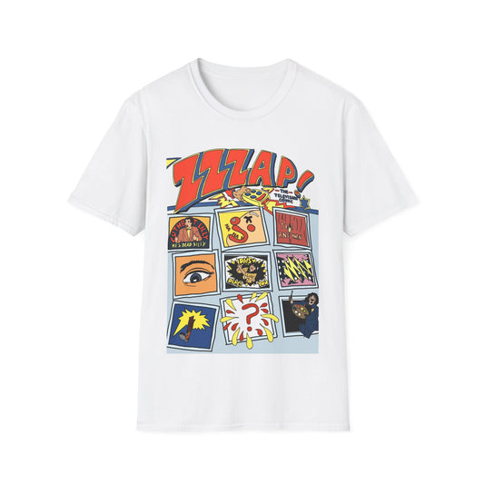 ZZZAP! TV Show 90s Comic Panel Graphic T-Shirt