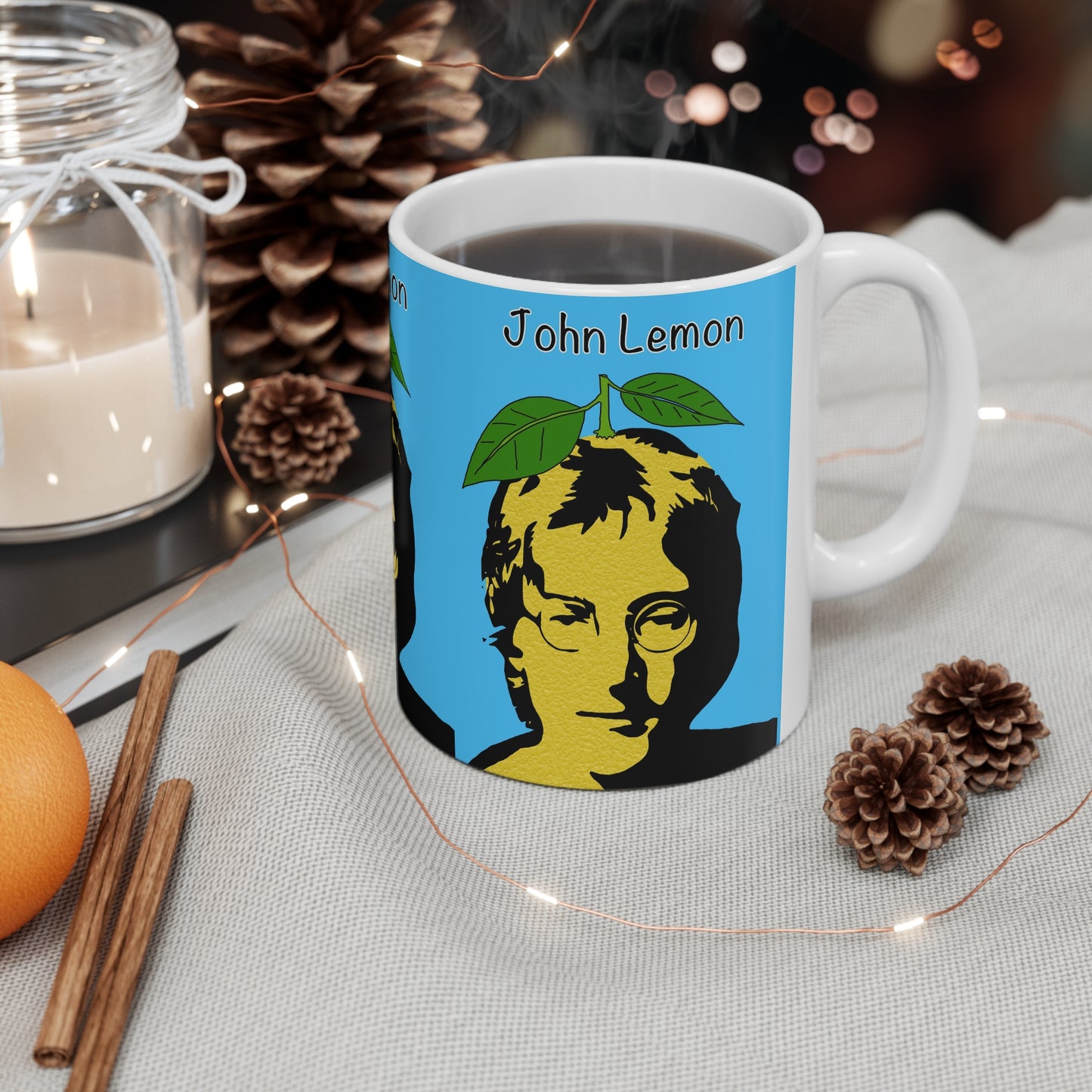 John Lemon Ceramic Coffee Mug — Funny Pop Art John Lennon Portrait