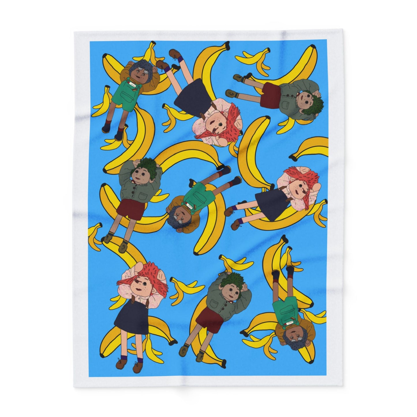 Banana Tots Fleece Blanket — Playful Cartoon Bananas