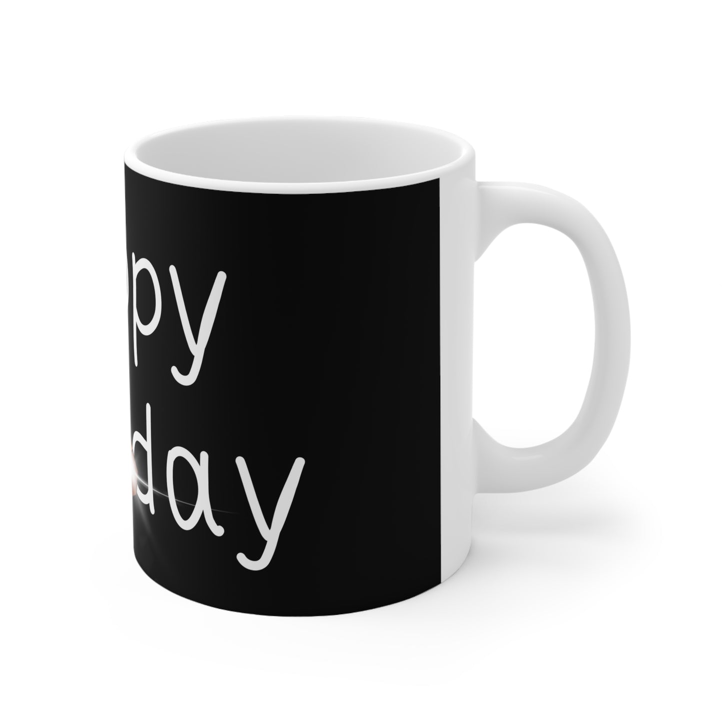 Retro Pen Happy Birthday Ceramic Coffee Mug —