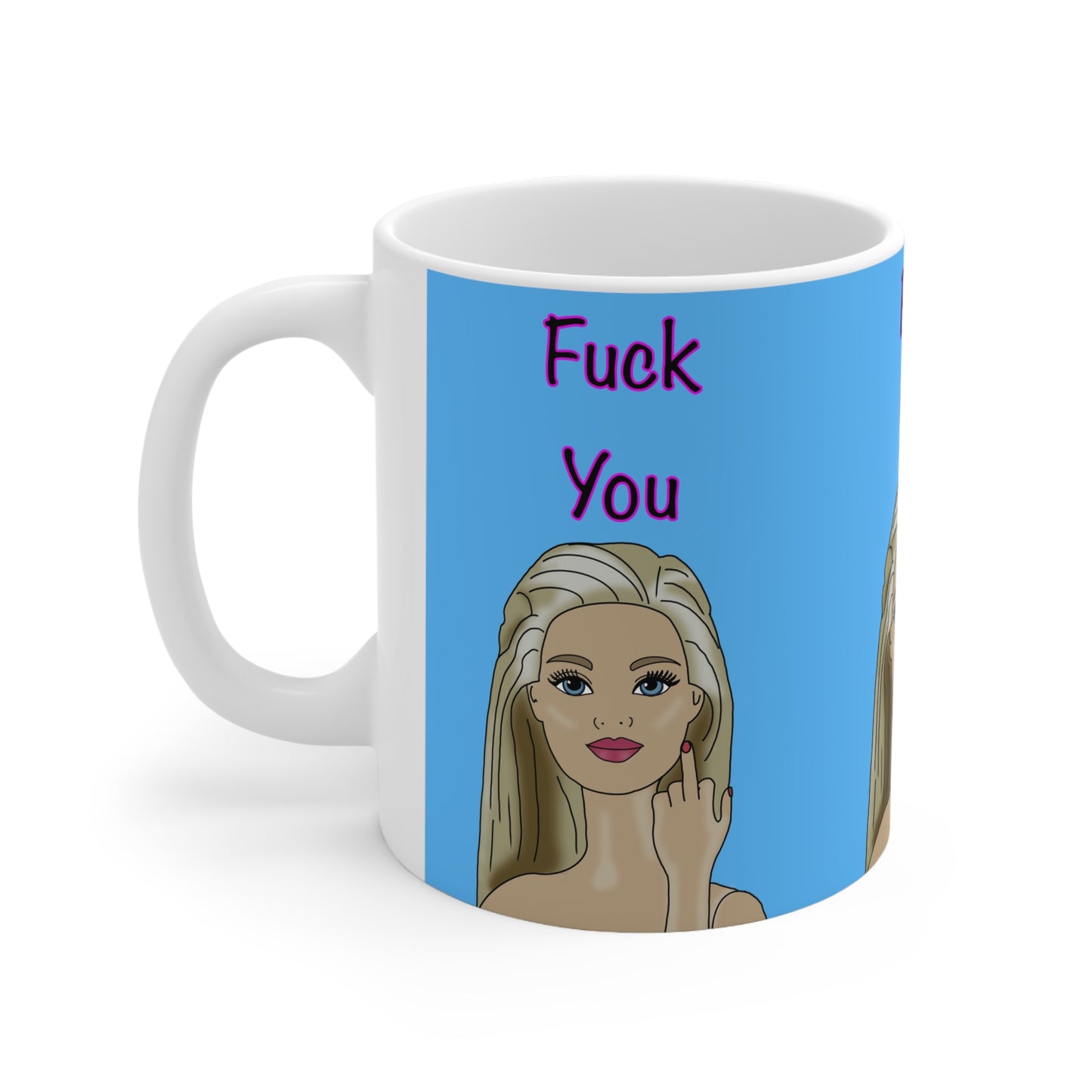 Offended Blonde Middle Finger Mug – "Fuck You" Ceramic Coffee Cup (11oz & 15oz)