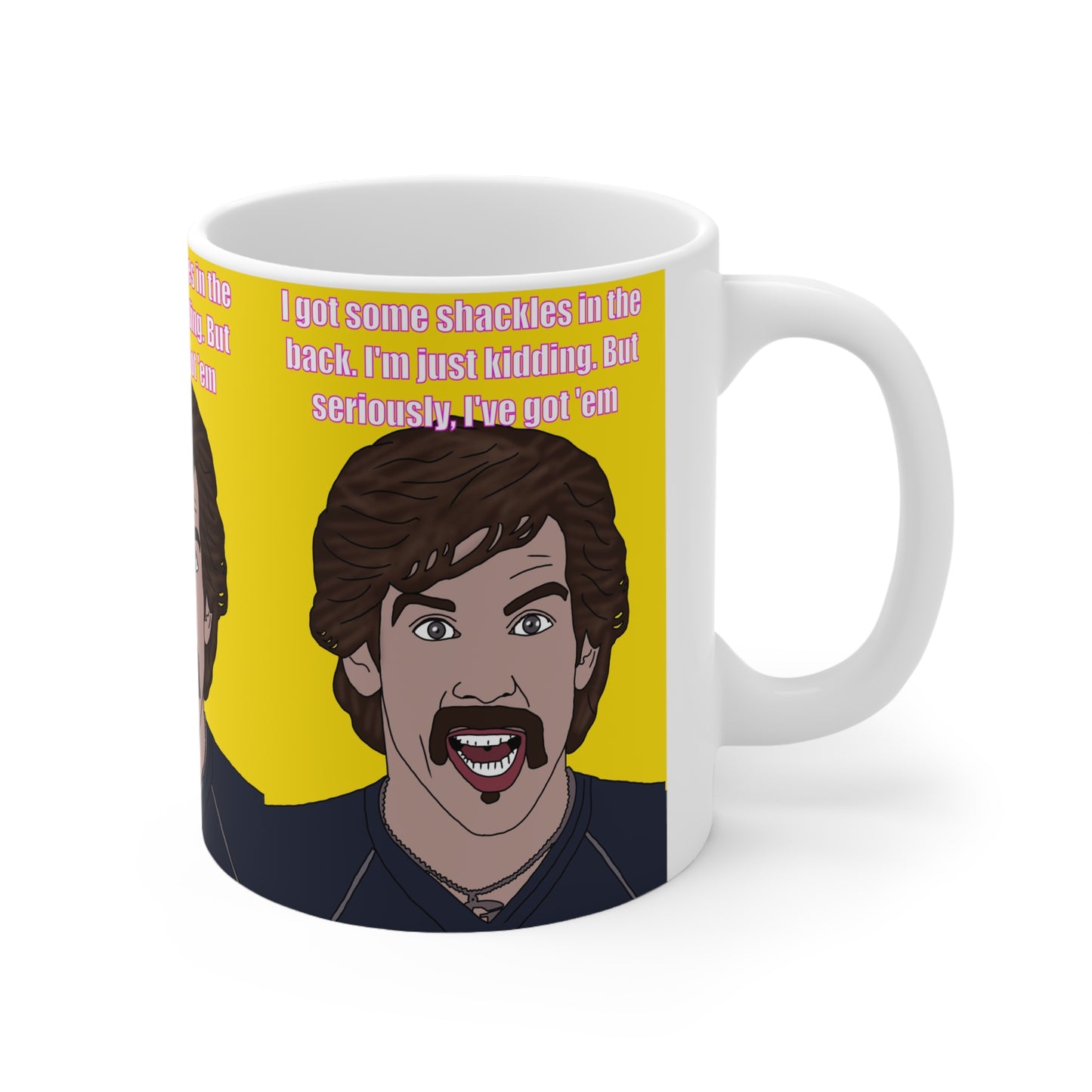 Dodgeball Ben Stiller Funny Retro Portrait with Quote “I got some shackles in the back. I’m just kidding. But seriously, I’ve got ’em”