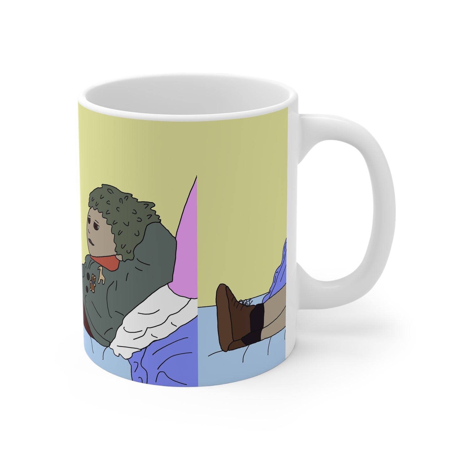 Personalised Illustrated Cozy Reading Mug — Tiny Relaxing with Island Book