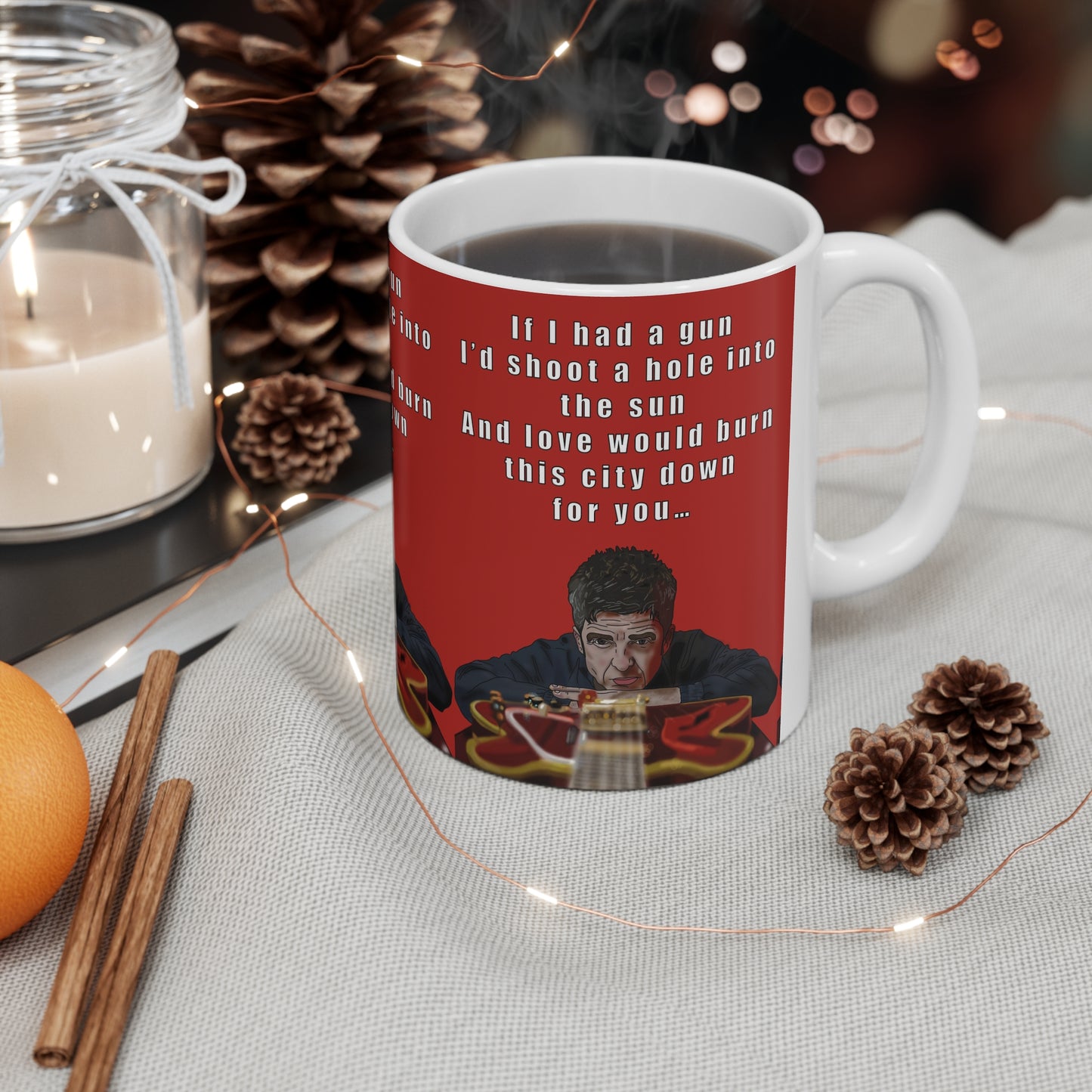 Noel Gallagher “If I Had a Gun” Song Quote Coffee Cup (11oz/15oz)