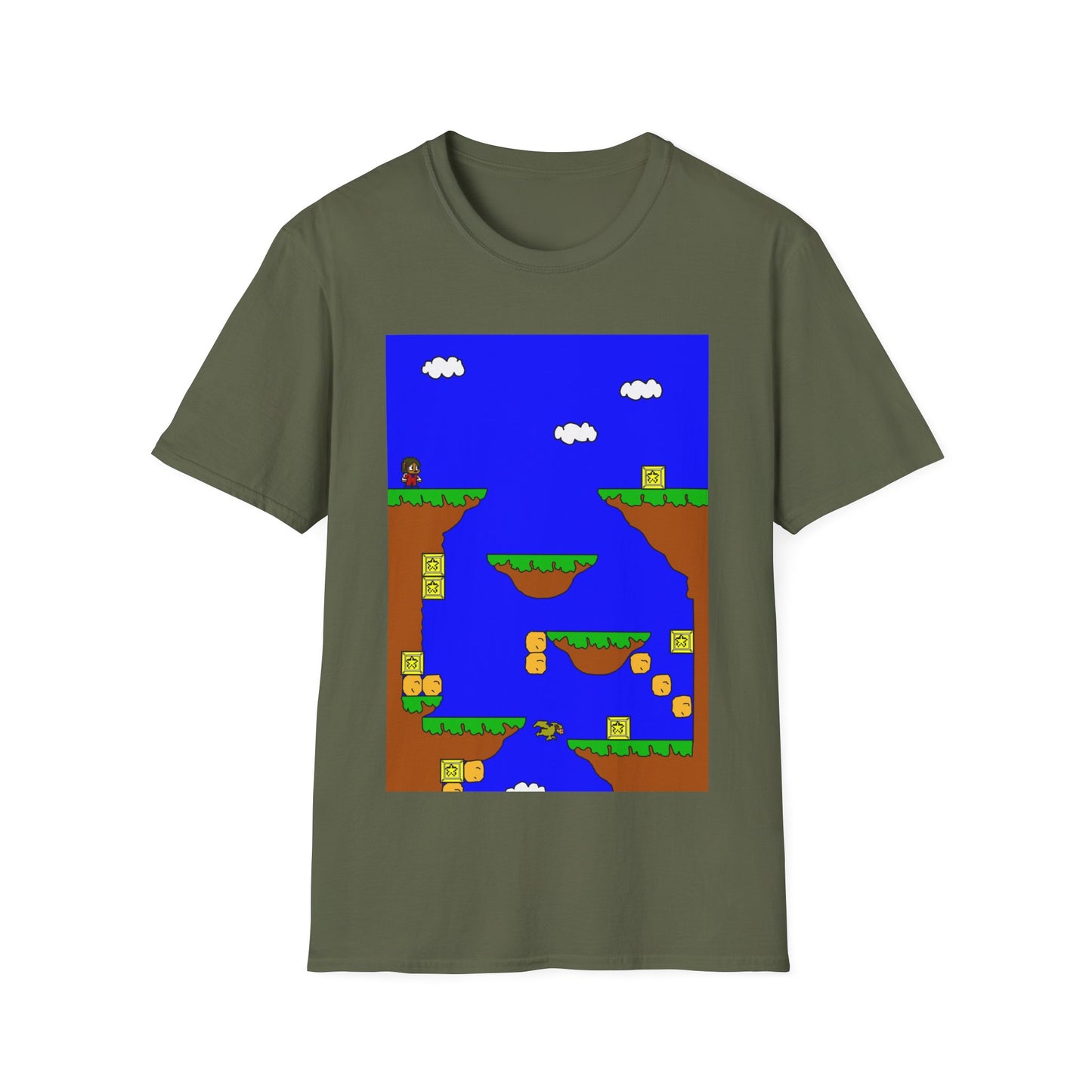 Alex The Kid Retro Pixel Platformer T-Shirt — Vintage Video Game Level Design Tee