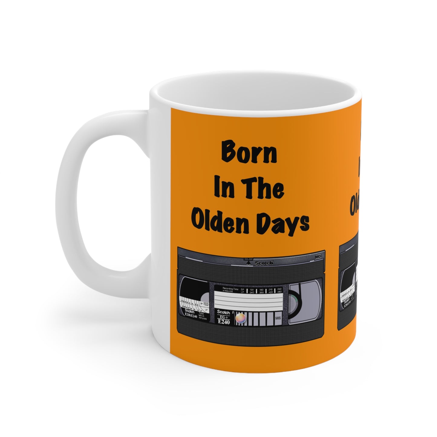Retro VHS 'Born in the Olden Days' Coffee Mug — 11oz & 15oz Ceramic