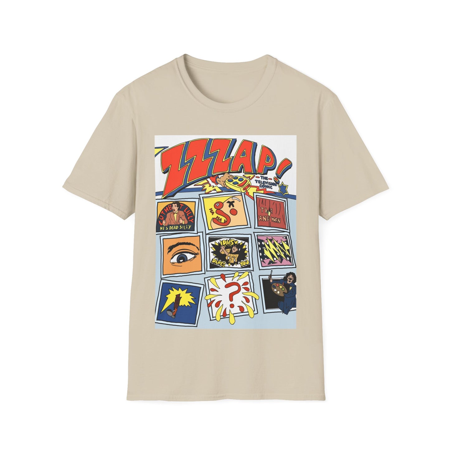 ZZZAP! TV Show 90s Comic Panel Graphic T-Shirt