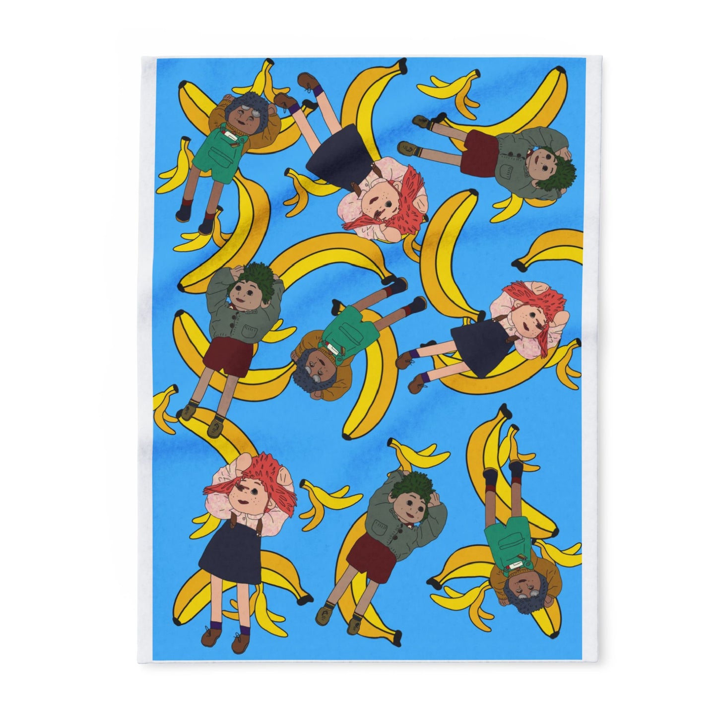 Banana Tots Fleece Blanket — Playful Cartoon Bananas