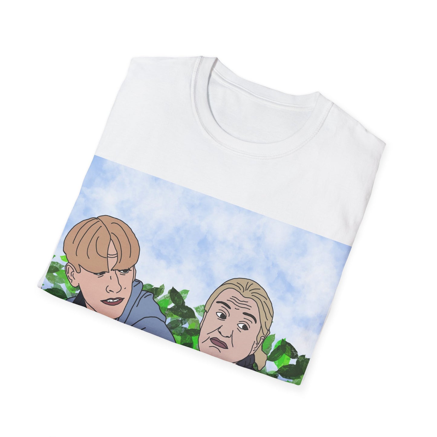 This Country Kurtan & Kerry Mucklowe T-Shirt — Illustrated Two-Person Portrait Tee (Casual Graphic Art)