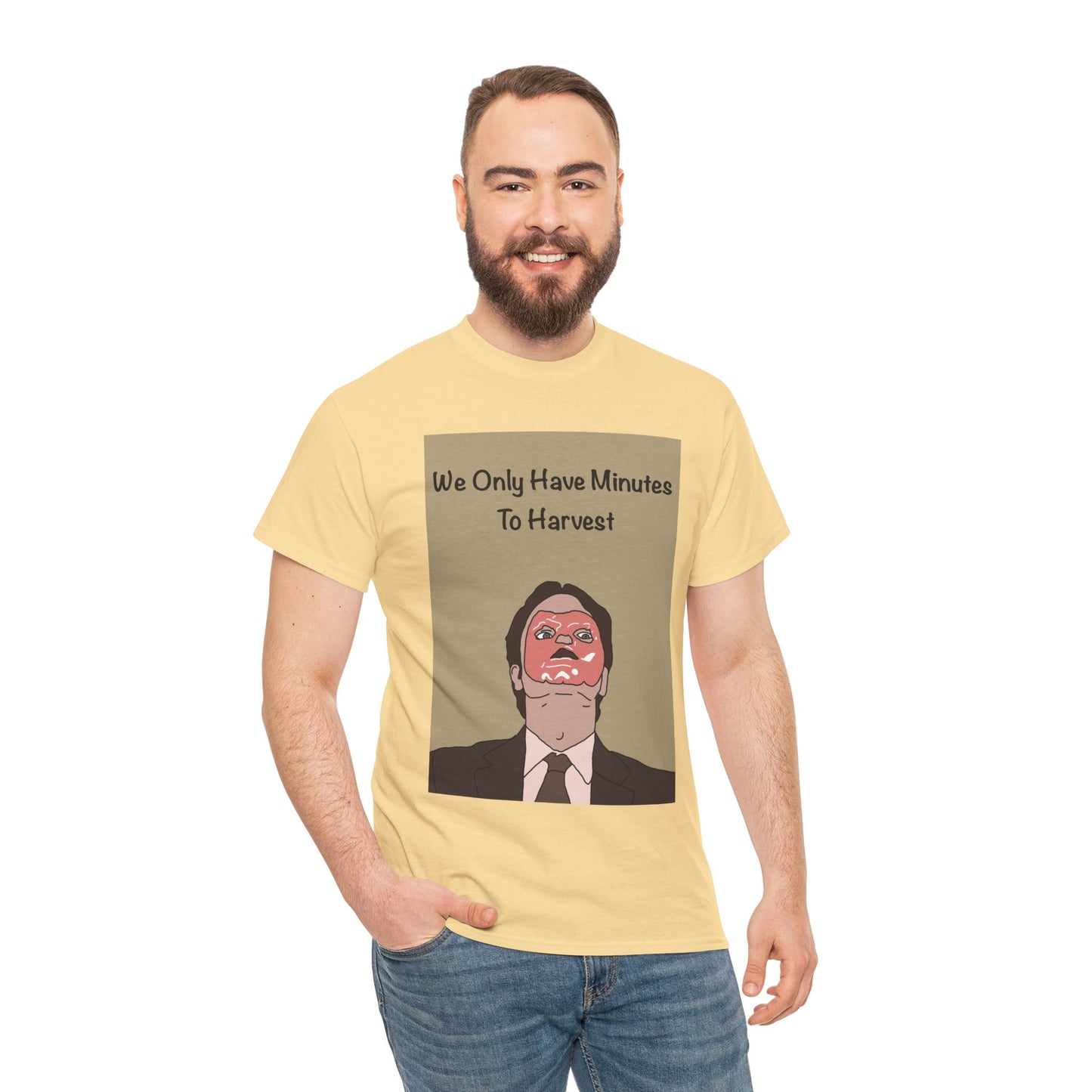 The Office Dwight Schrute Graphic T-Shirt — 'We Only Have Minutes To Harvest'