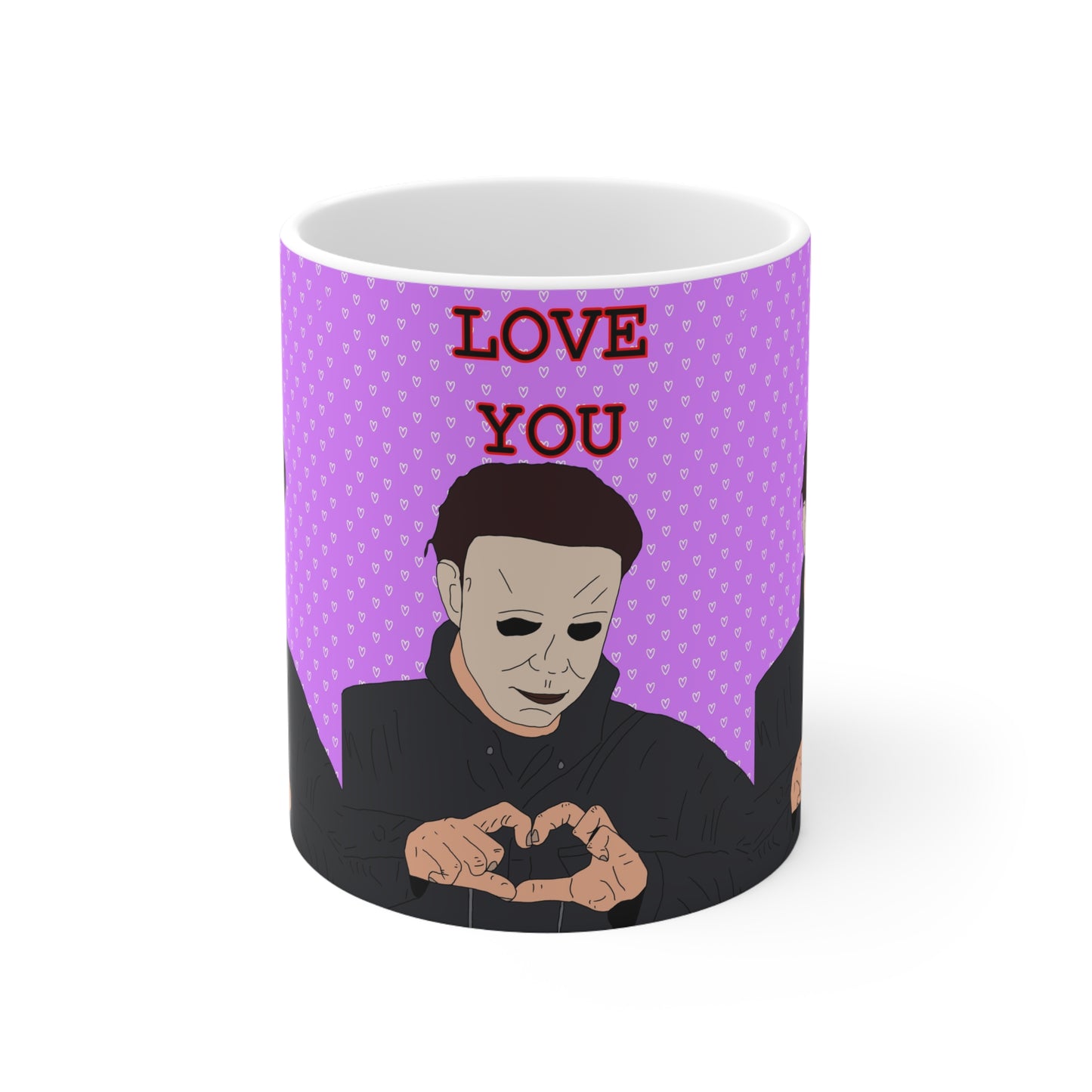 Mug — Cute Michael Myers "Love You" Ceramic Coffee Cup