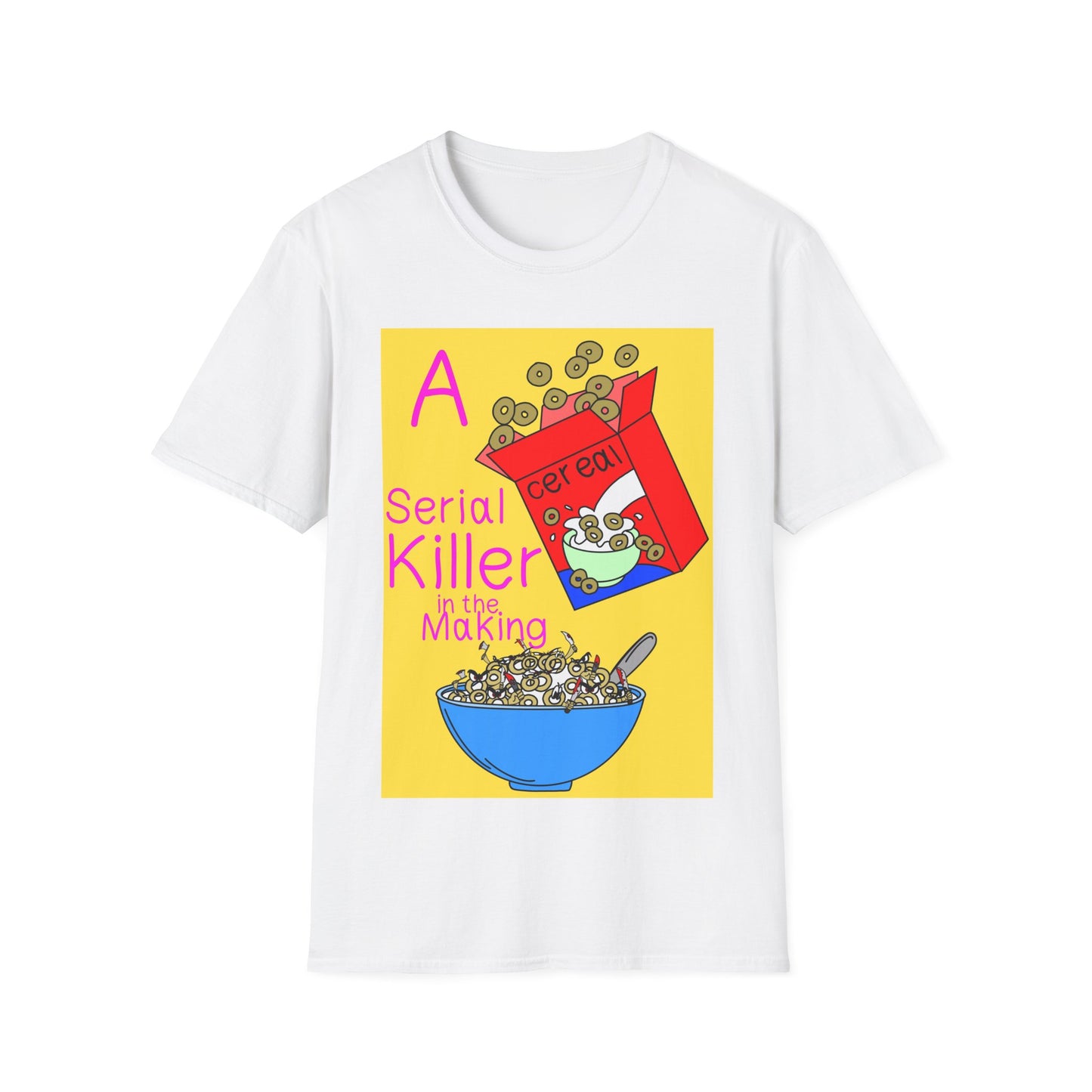 A Serial Killer in the Making T-Shirt — Funny Breakfast Cereal Graphic Tee