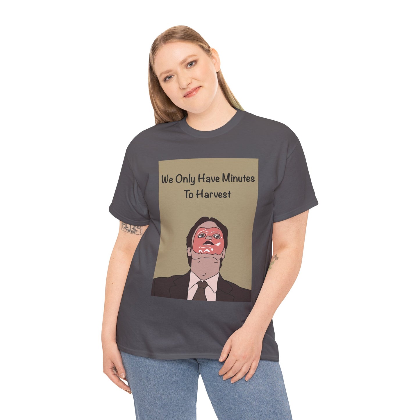 The Office Dwight Schrute Graphic T-Shirt — 'We Only Have Minutes To Harvest'