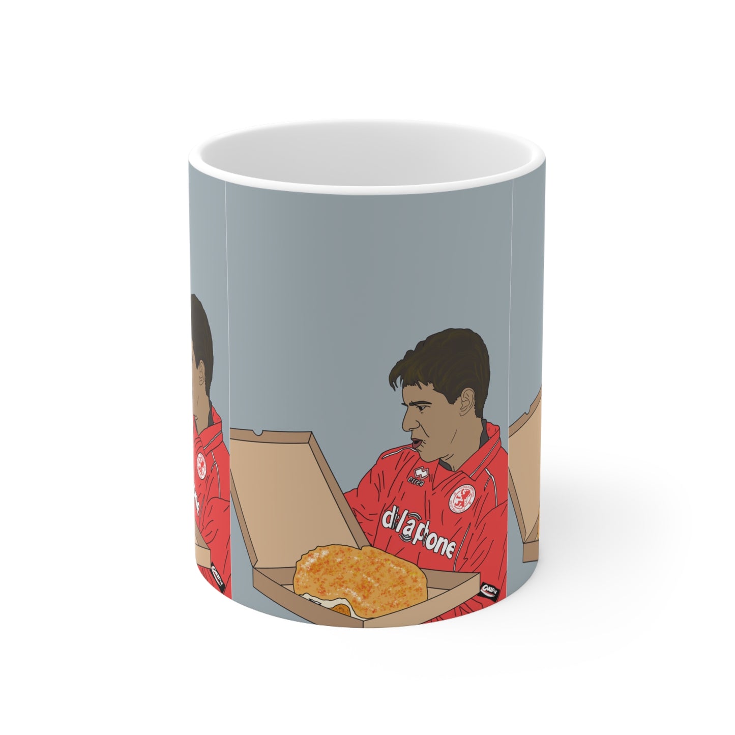 Juninho Ceramic Mug — Footballer with Parmo Illustration BORO