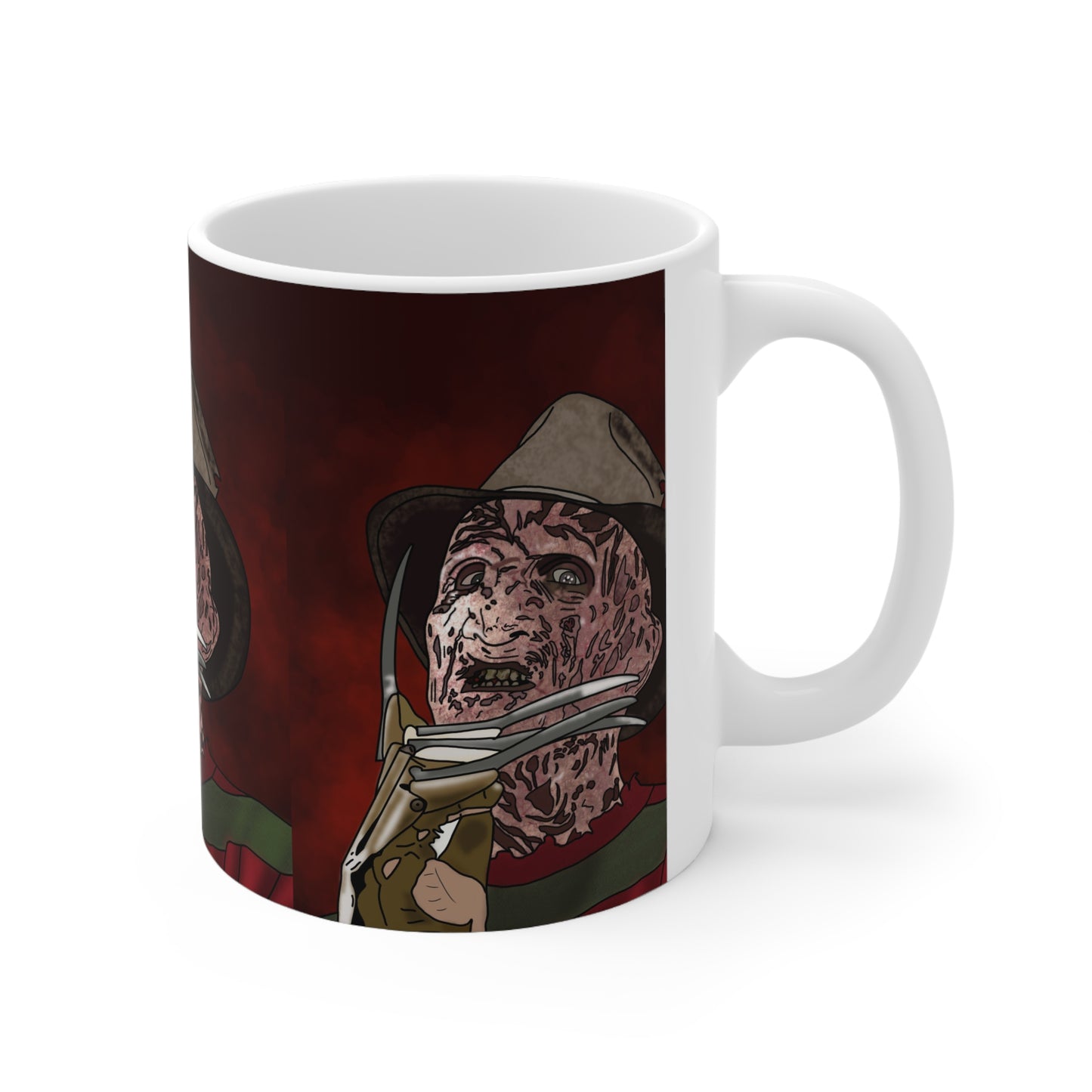 Freddie Krueger Horror Movie Villain Ceramic Mug — Scary Freddy-Inspired Design,