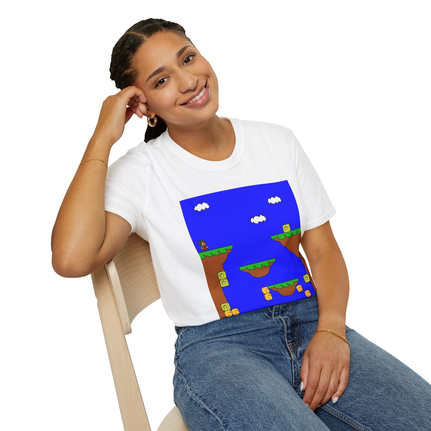 Alex The Kid Retro Pixel Platformer T-Shirt — Vintage Video Game Level Design Tee