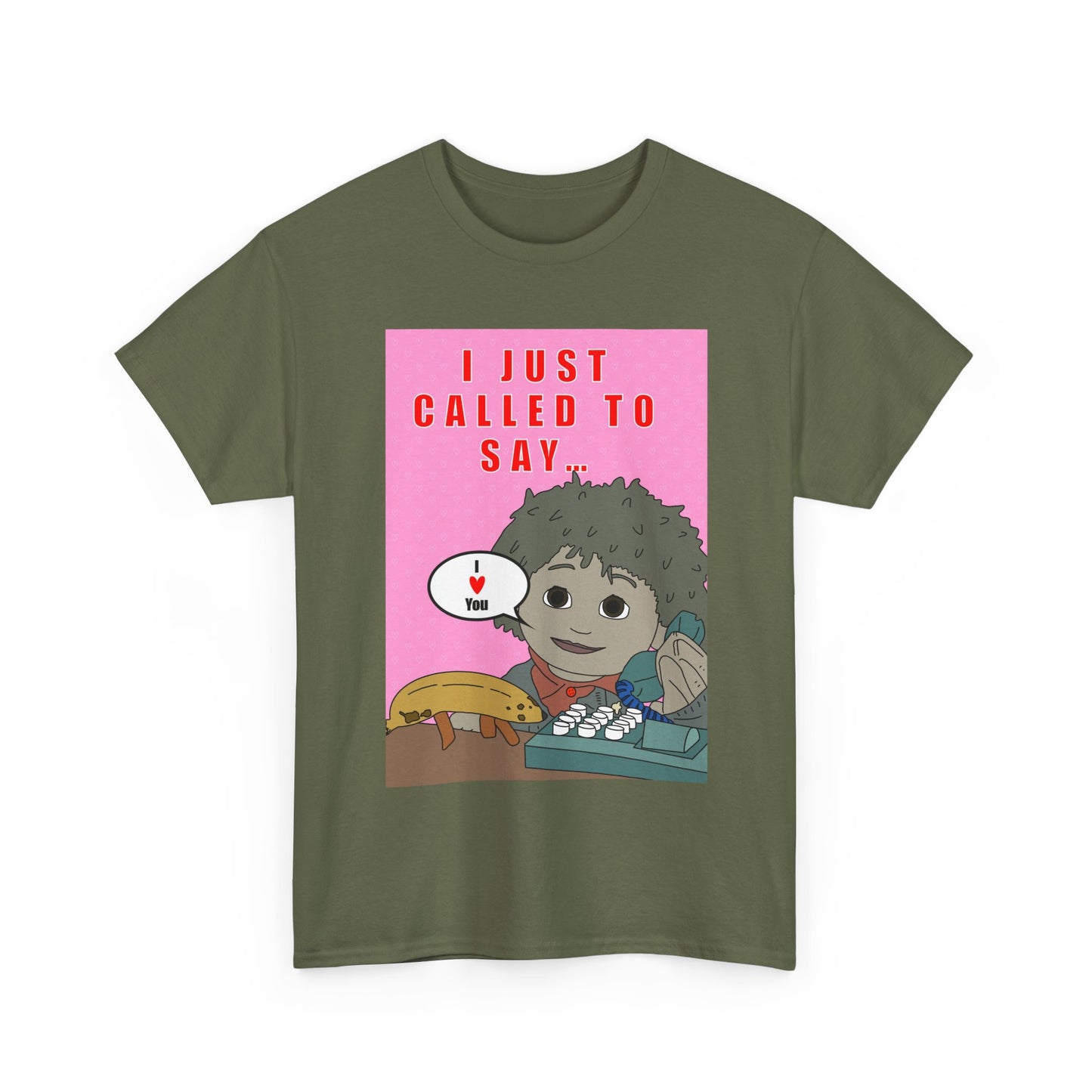 Limited Edition Valentines Day “I Just Called to Say I  You” Cartoon Graphic T-Shirt
