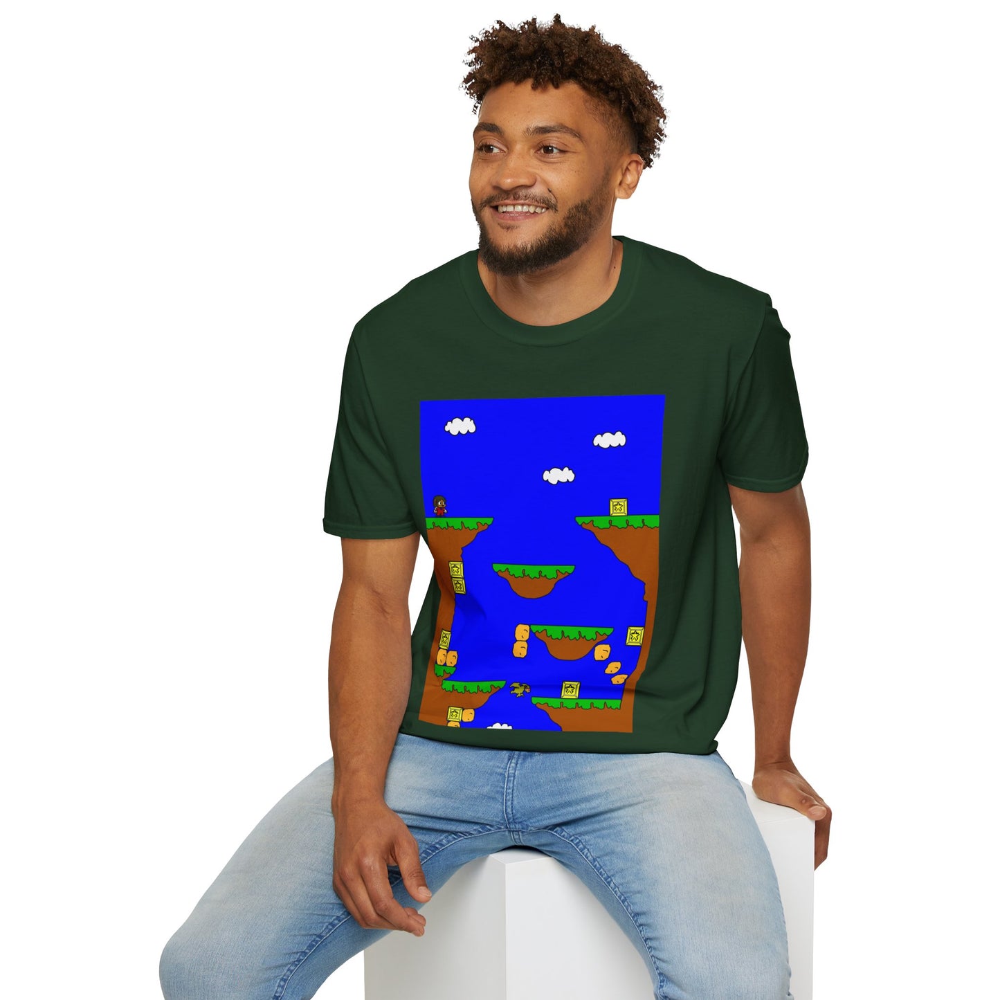 Alex The Kid Retro Pixel Platformer T-Shirt — Vintage Video Game Level Design Tee