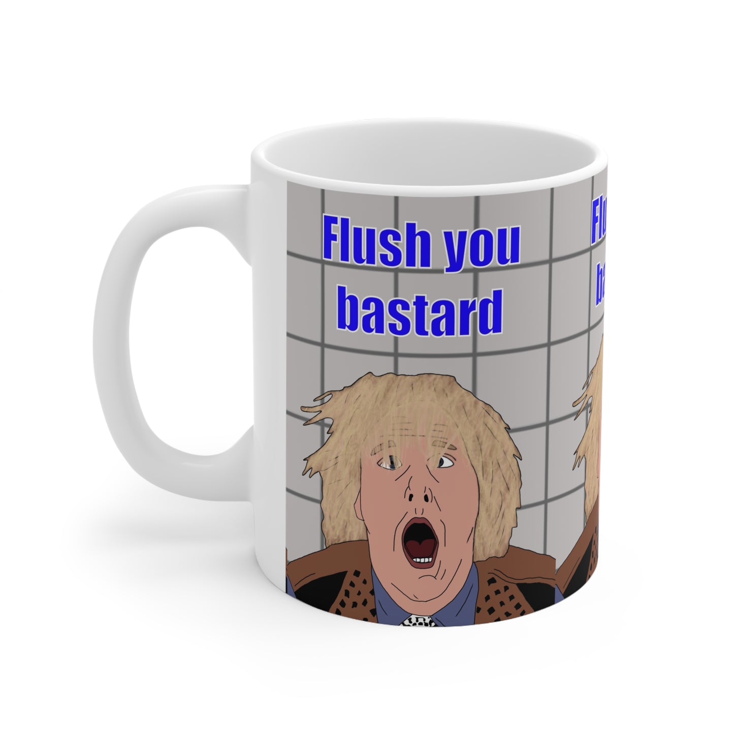 Dumb & Dumber Funny 'Flush You Bastard' Ceramic Coffee Mug — Novelty Cup