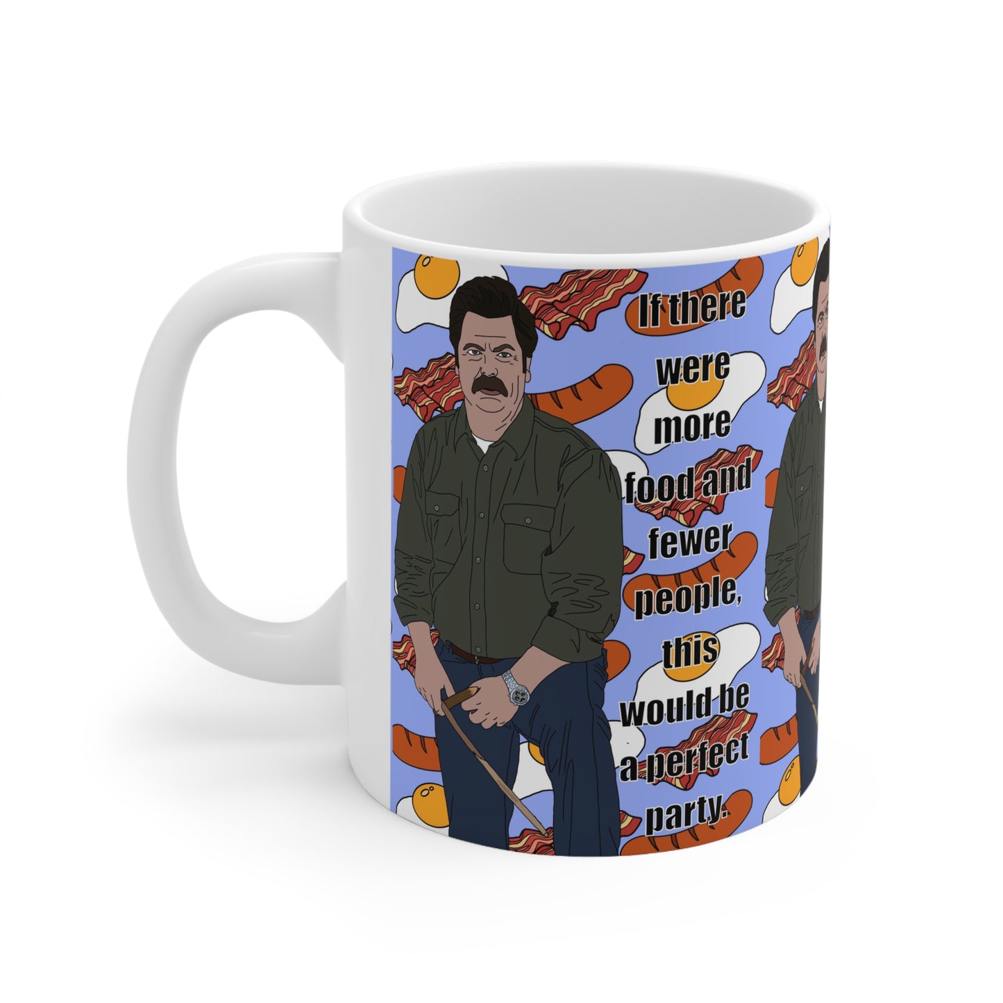Ron Swanson 'More Food Fewer People' Coffee Mug —