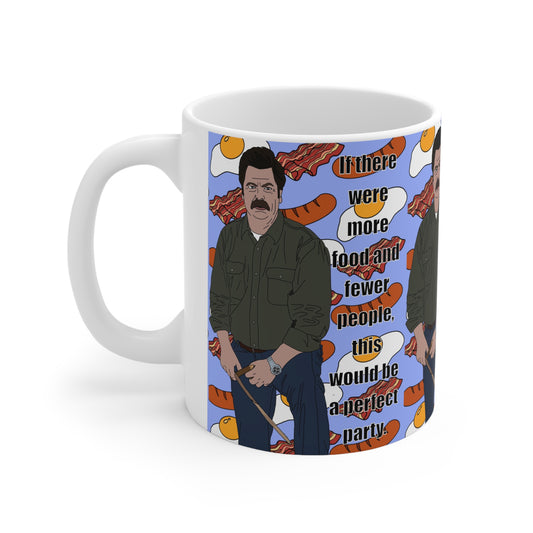 Parks & Recreation | Ron Swanson More Food Fewer People Mug | More Jam